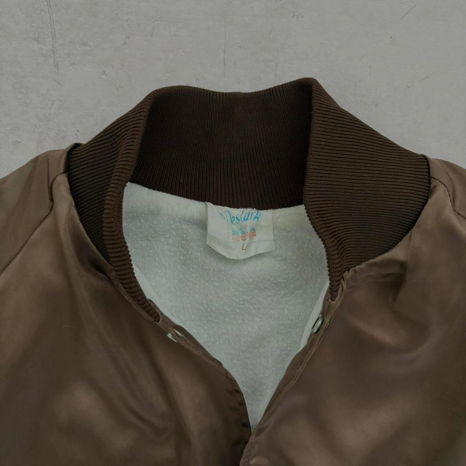 80s West Ark Satin Bomber Jacket / L