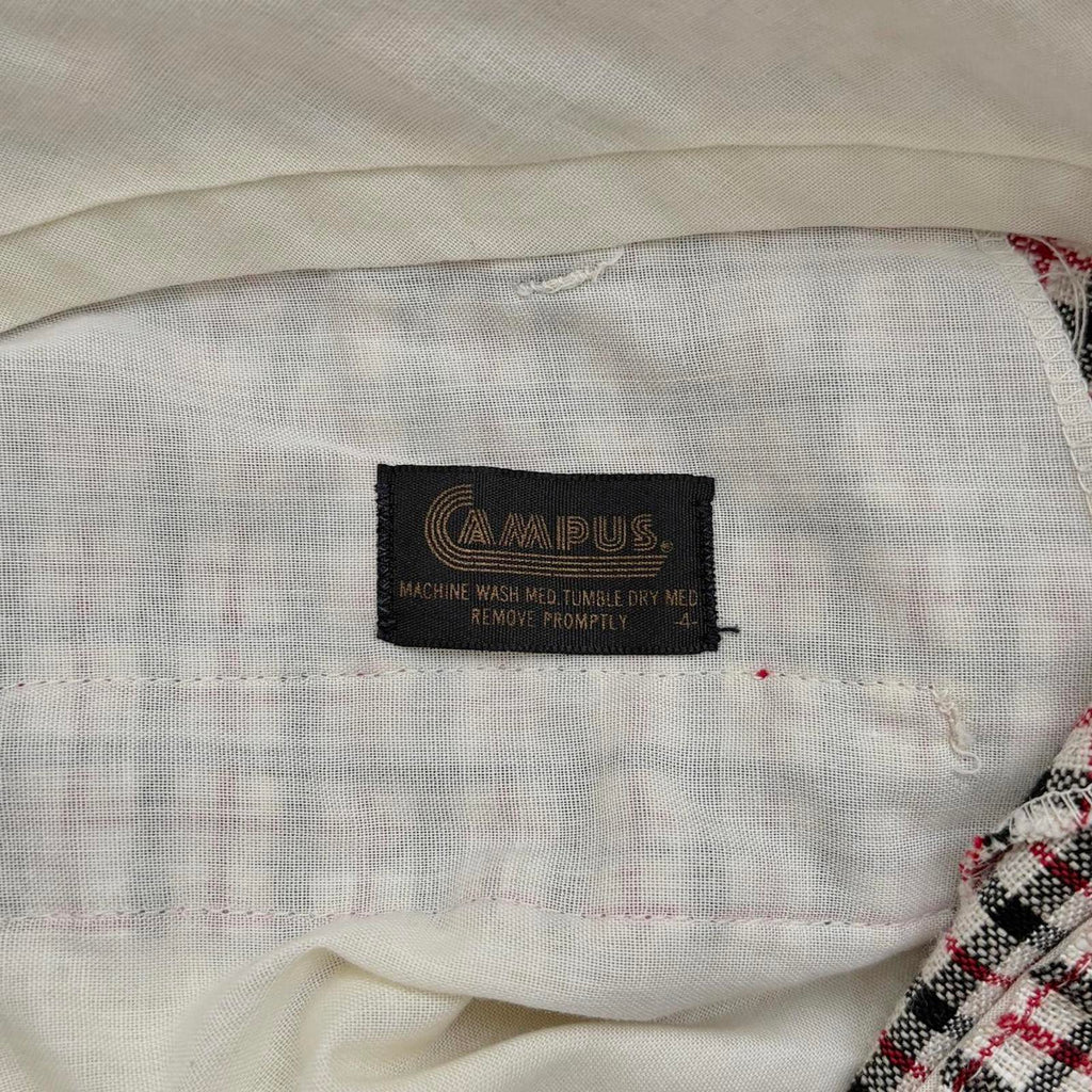 70s Campus Plaid Check Shorts