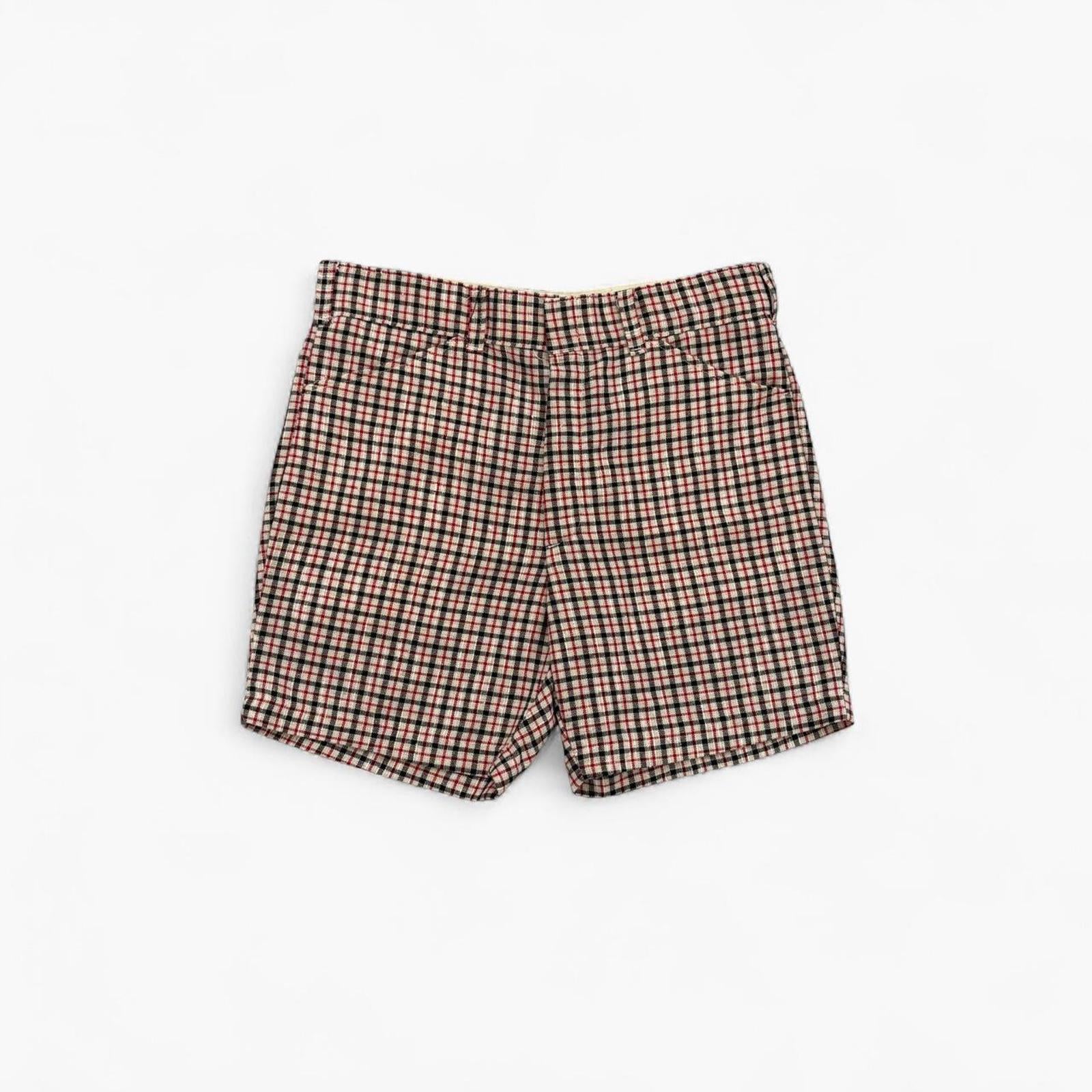 70s Campus Plaid Check Shorts