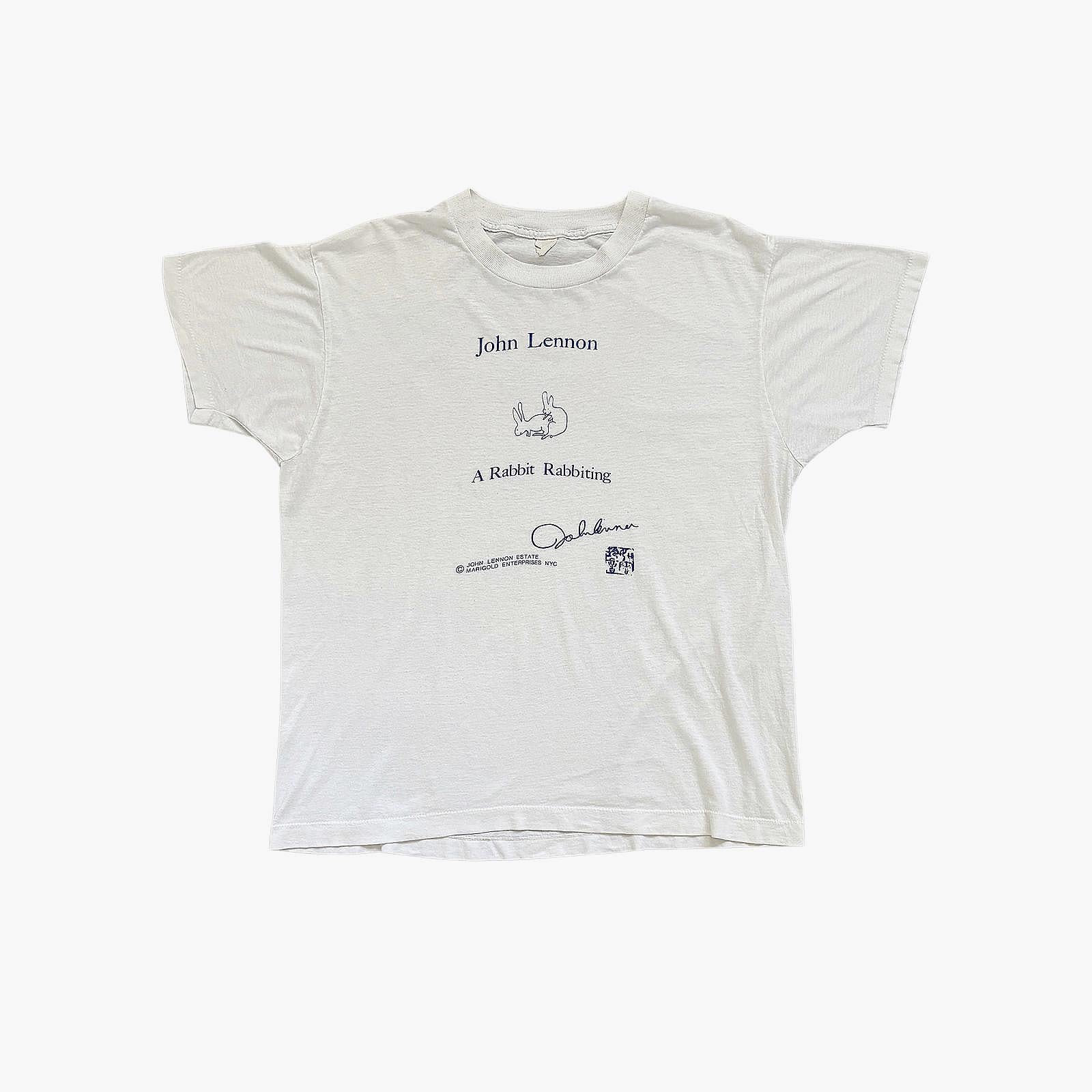 80s John Lennon ‘A rabbit rabbiting’ Single Stitch T-Shirt / M