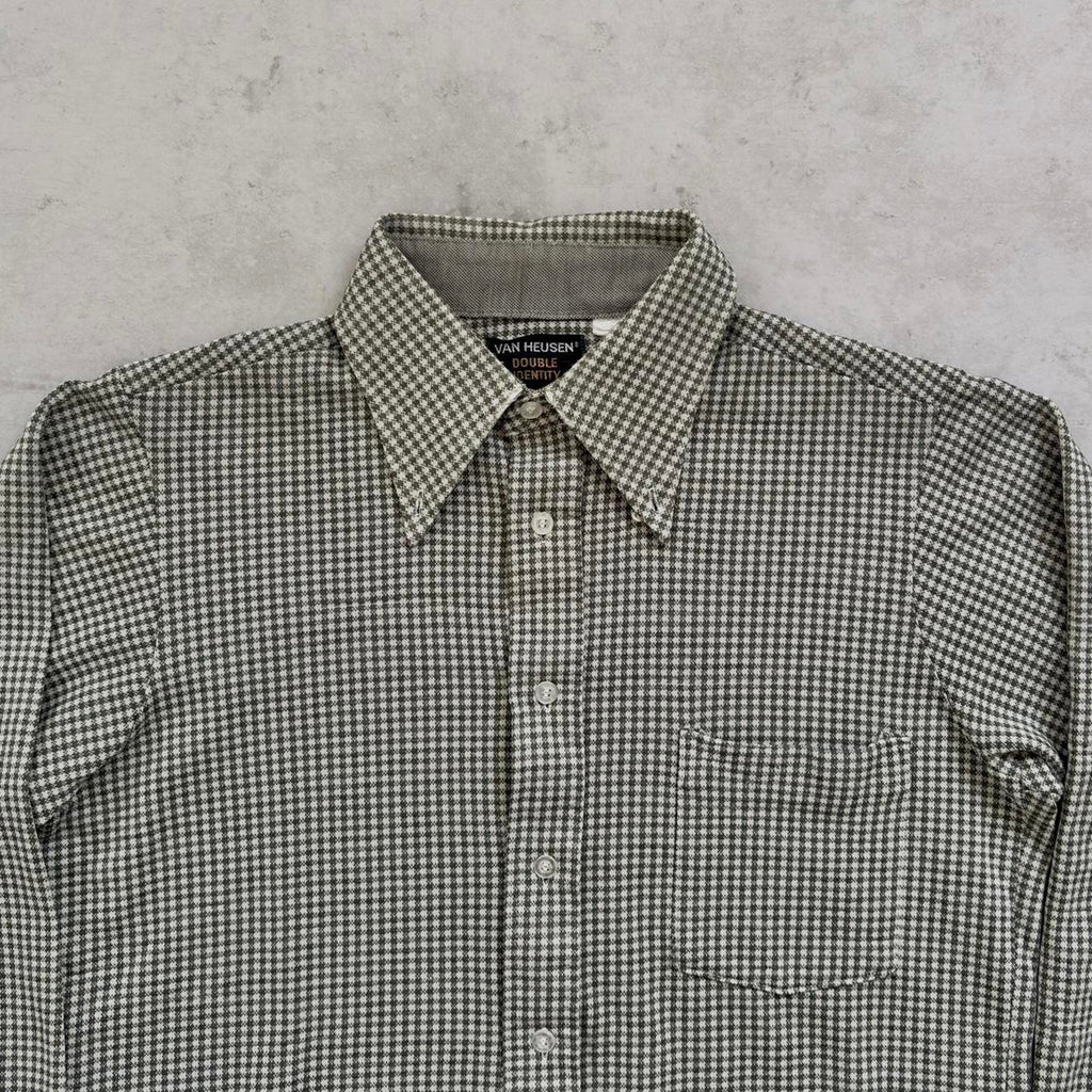 70s Van Heusen Double Identity Gingham Shirt / S
