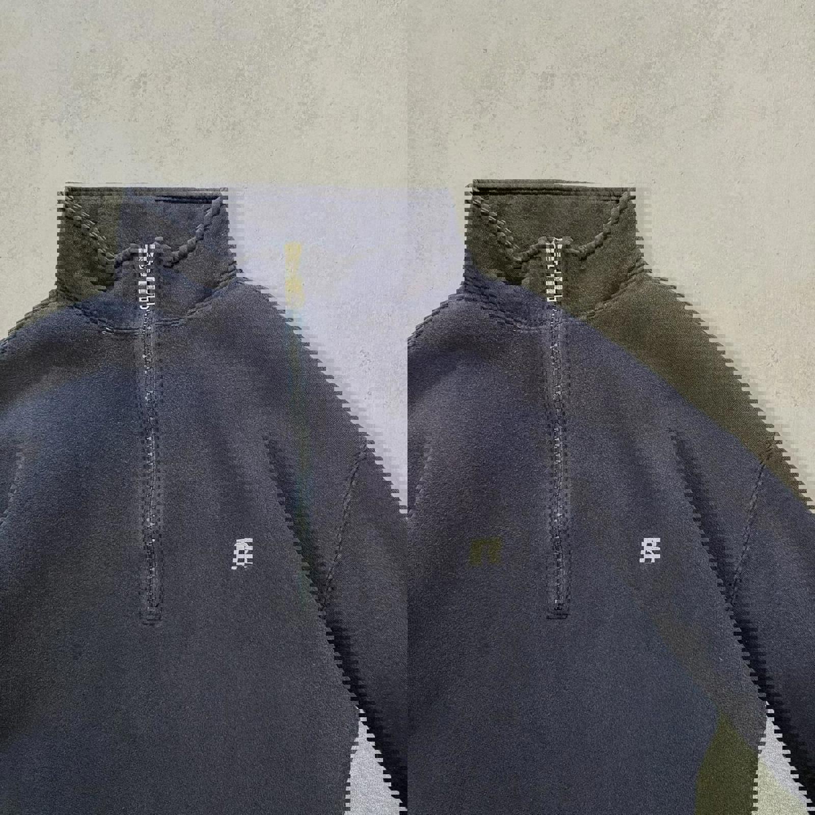 90s Russell Athletic Boxy 1/4 Zip Sweatshirt / L