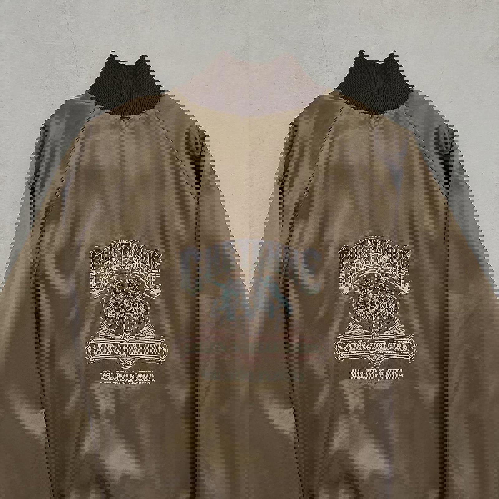 80s West Ark Satin Bomber Jacket / L