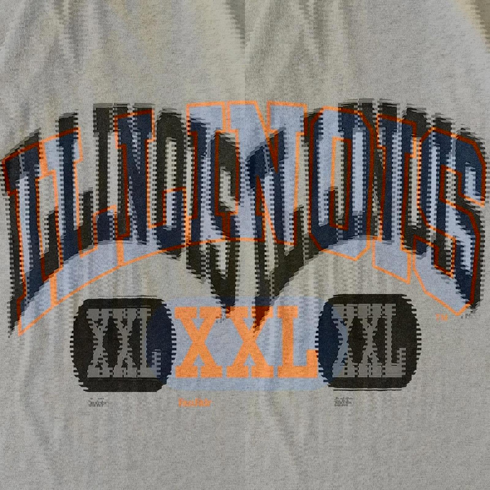 90s Russell Illinois Spellout College T-Shirt / L