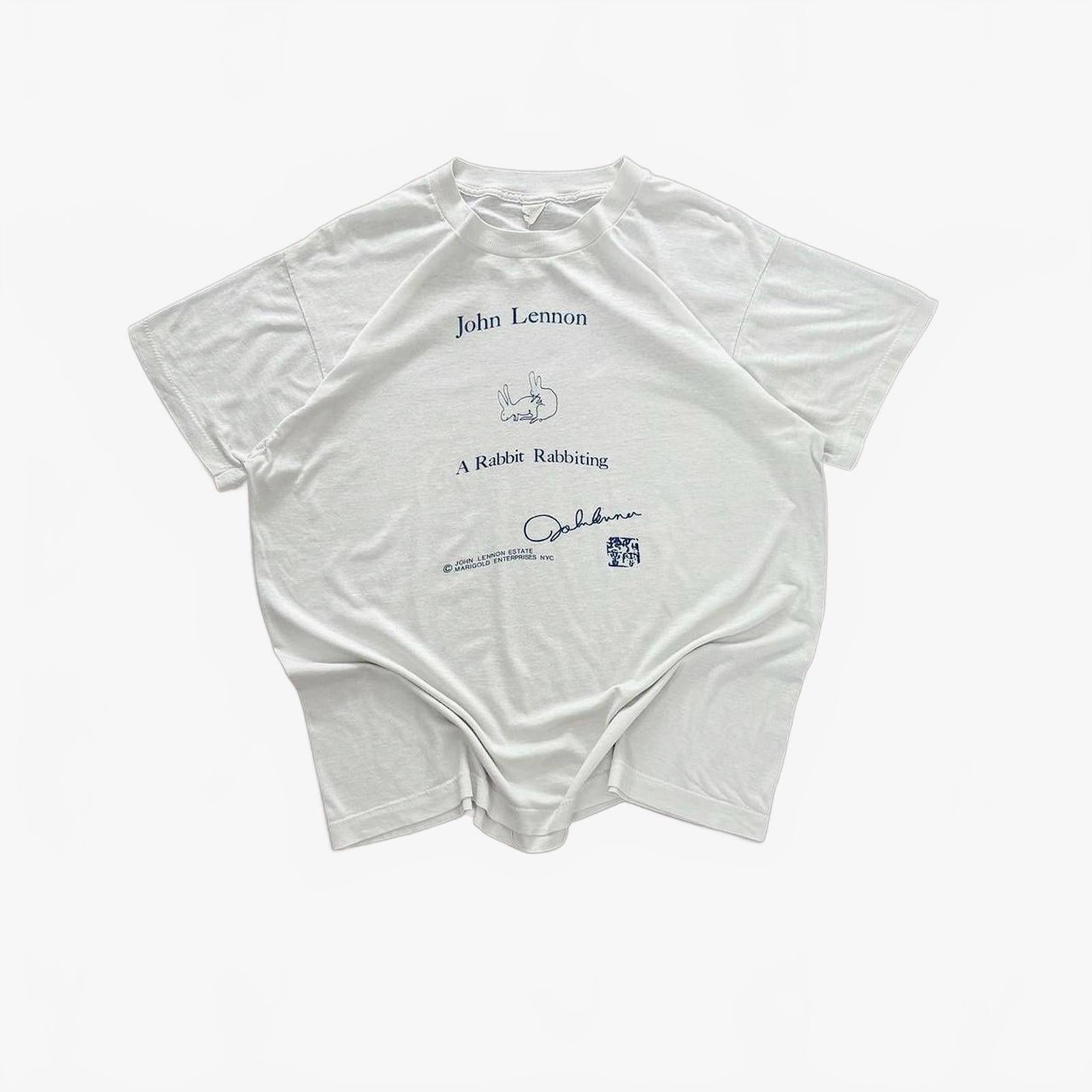 80s John Lennon ‘A rabbit rabbiting’ Single Stitch T-Shirt / M