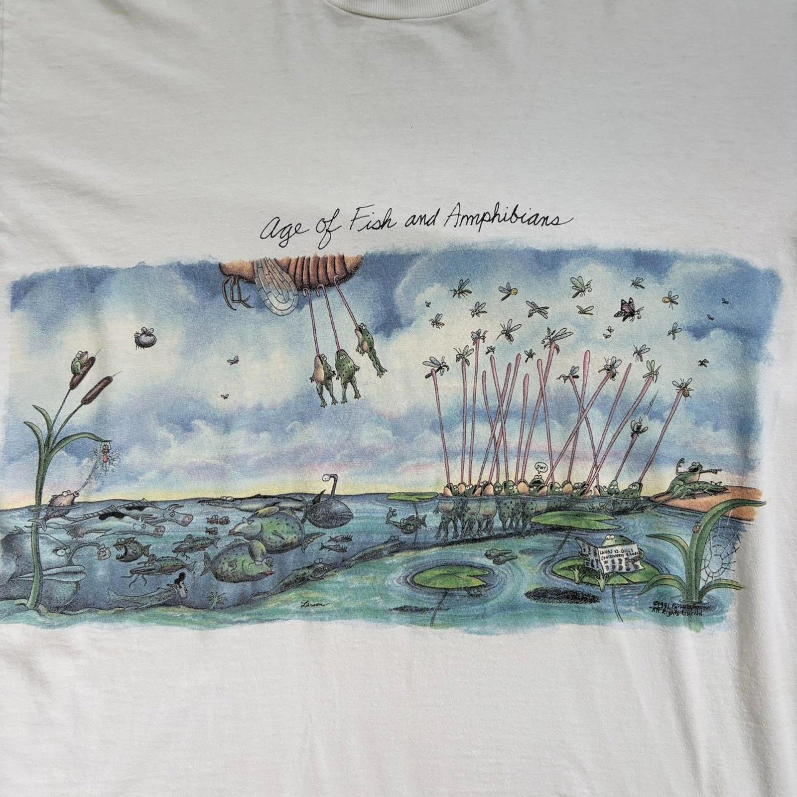 90s Age of Fish and Amphibians T-Shirt / L