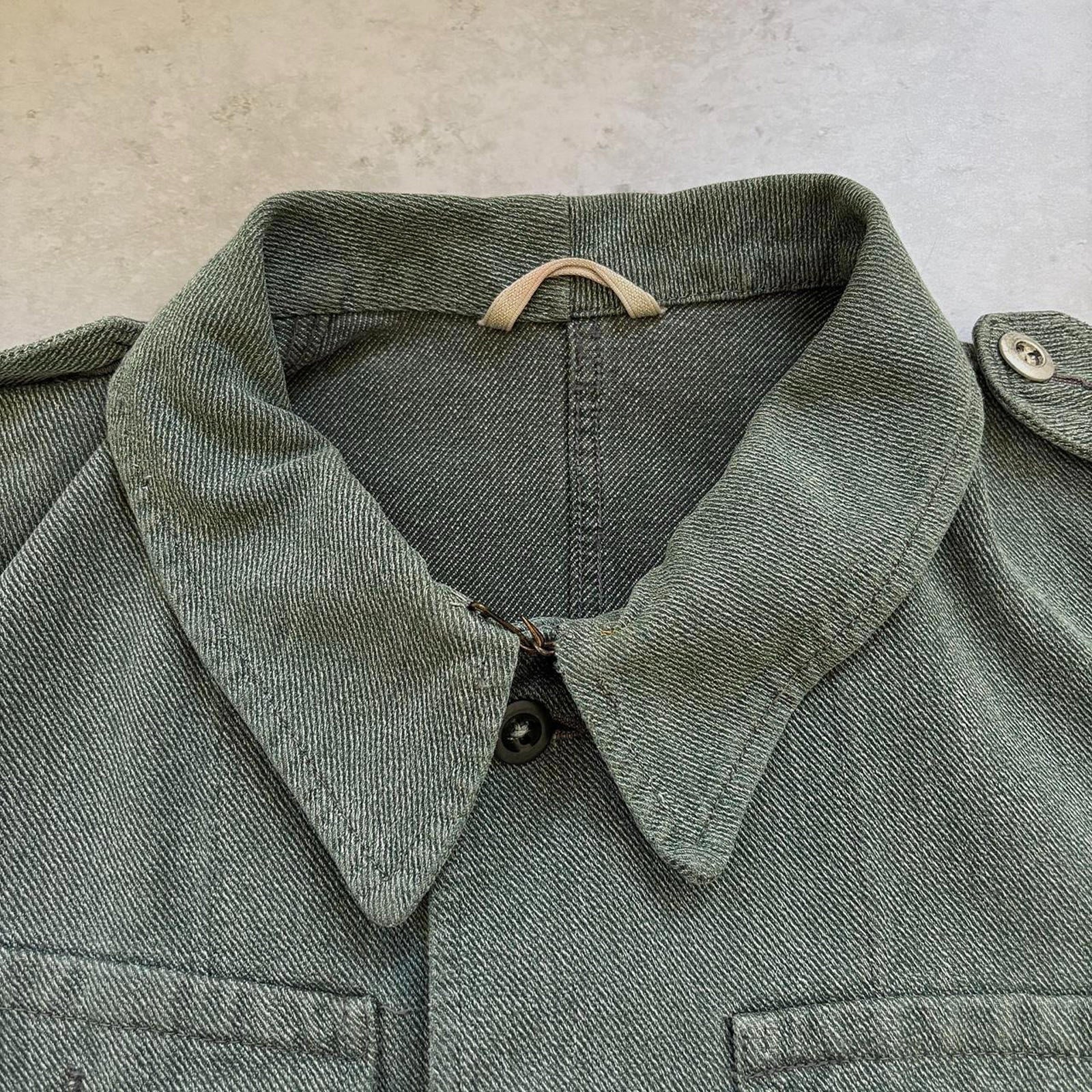 50s Swiss Army Denim Chore Jacket / XL