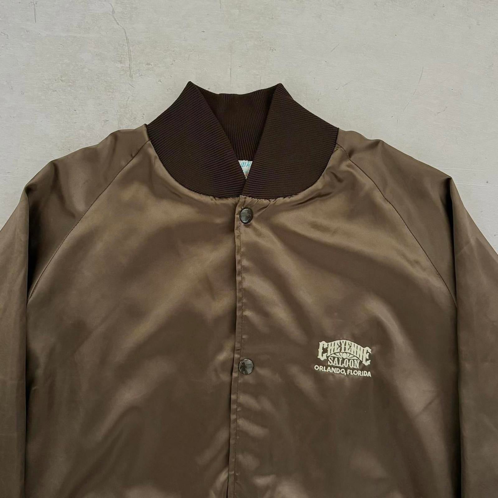 80s West Ark Satin Bomber Jacket / L