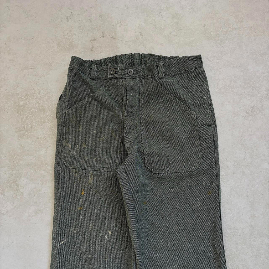 80s Thrashed Sanforized Swiss Military Workwear Trousers / W28