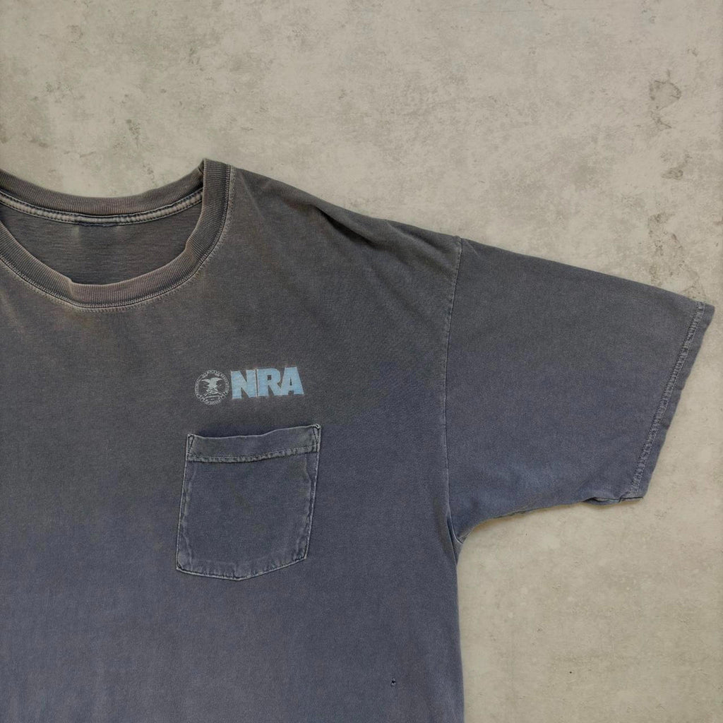 90s NRA Sun Faded Cropped T-Shirt / L