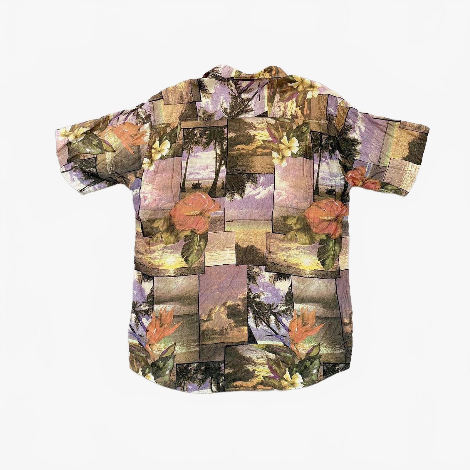 90s Hawaiian Print Button Up Shirt / L