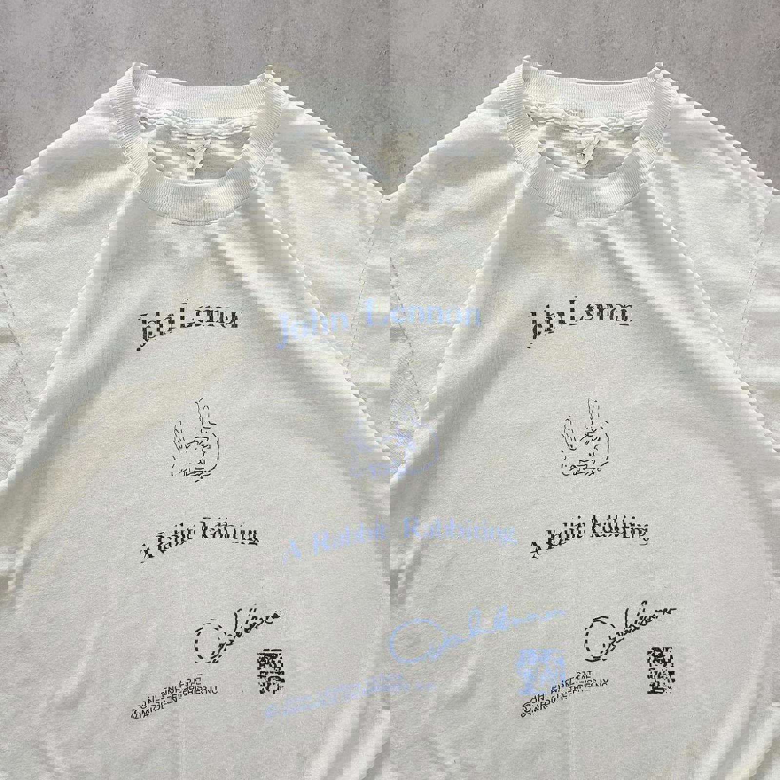 80s John Lennon ‘A rabbit rabbiting’ Single Stitch T-Shirt / M