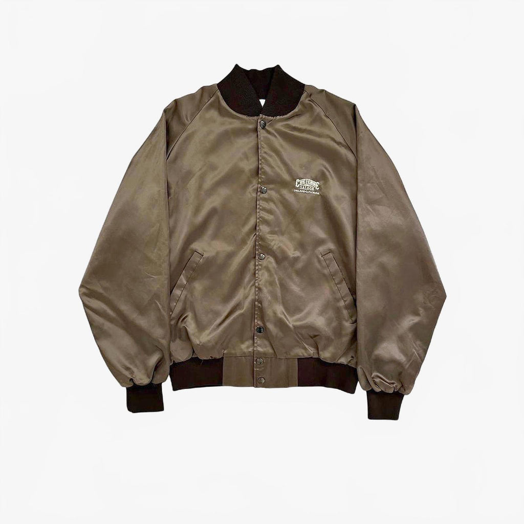 80s West Ark Satin Bomber Jacket / L