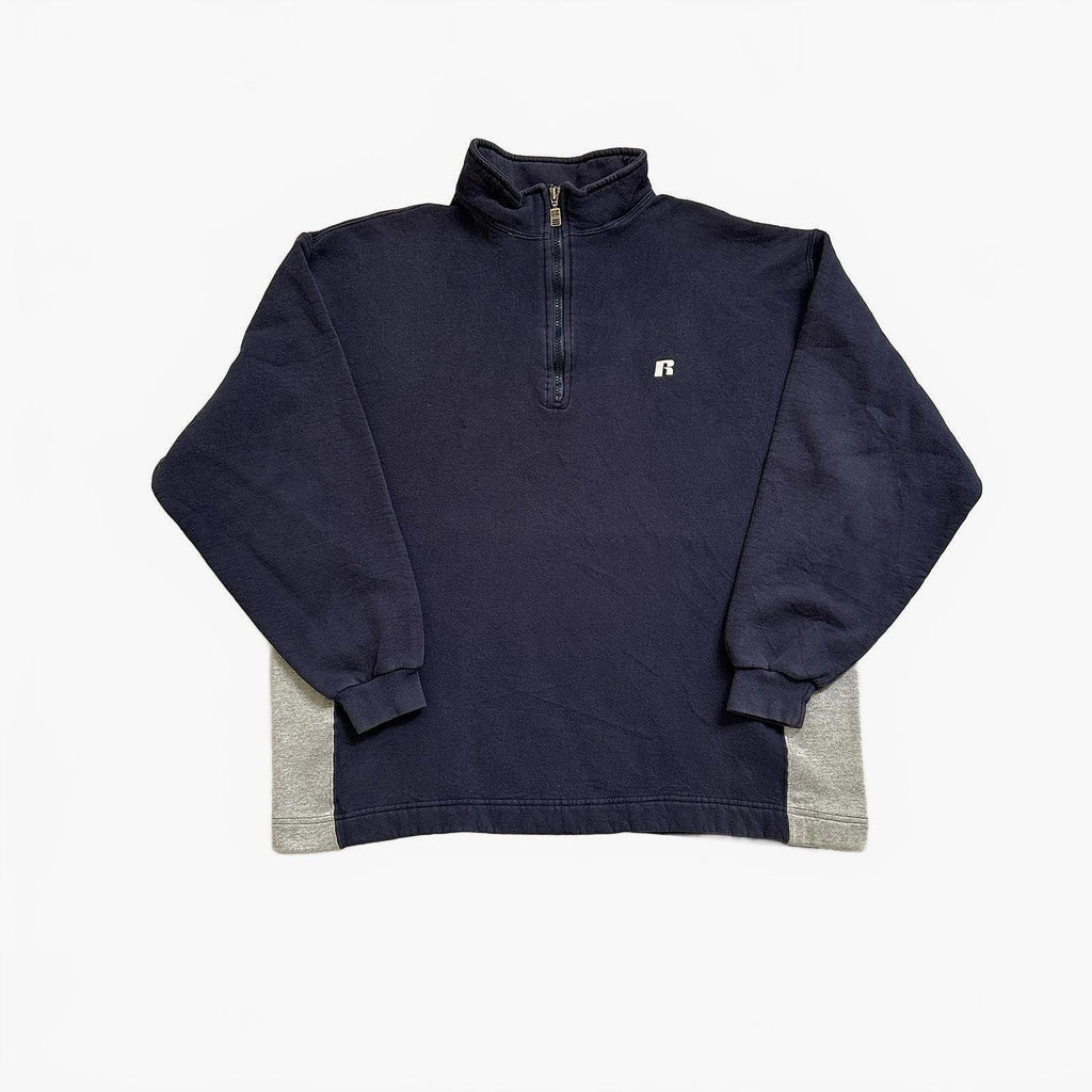 90s Russell Athletic Boxy 1/4 Zip Sweatshirt / L