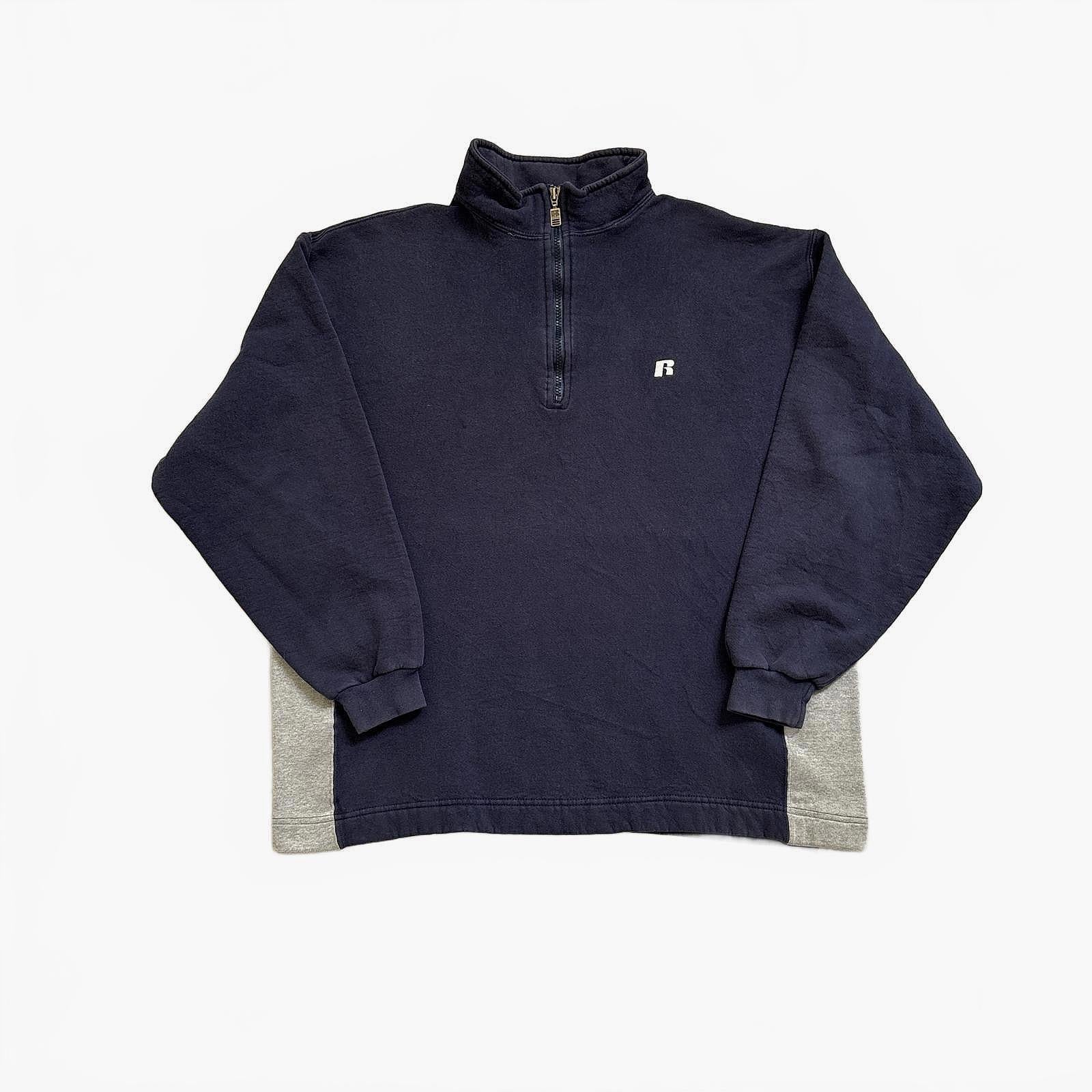 90s Russell Athletic Boxy 1/4 Zip Sweatshirt / L