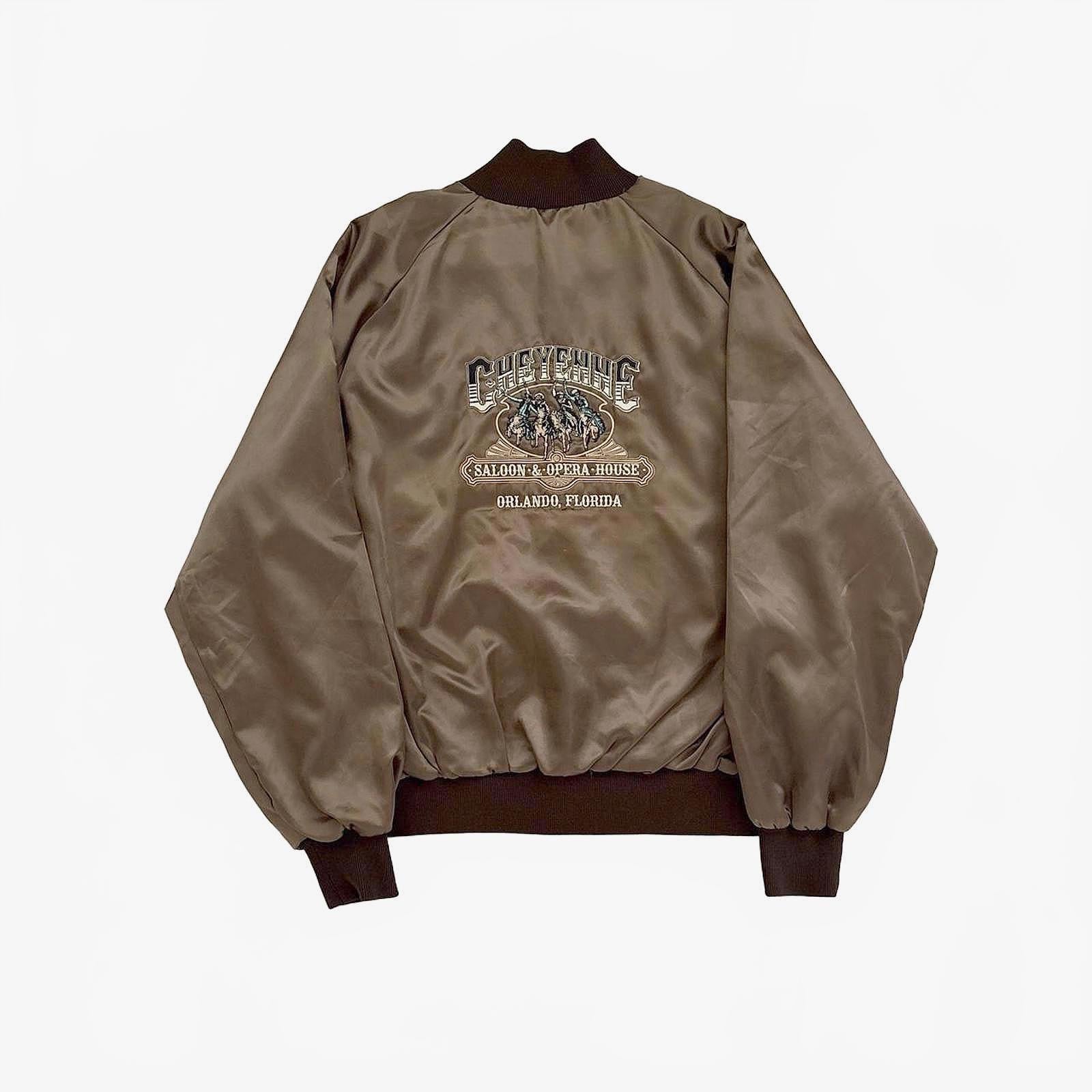80s West Ark Satin Bomber Jacket / L