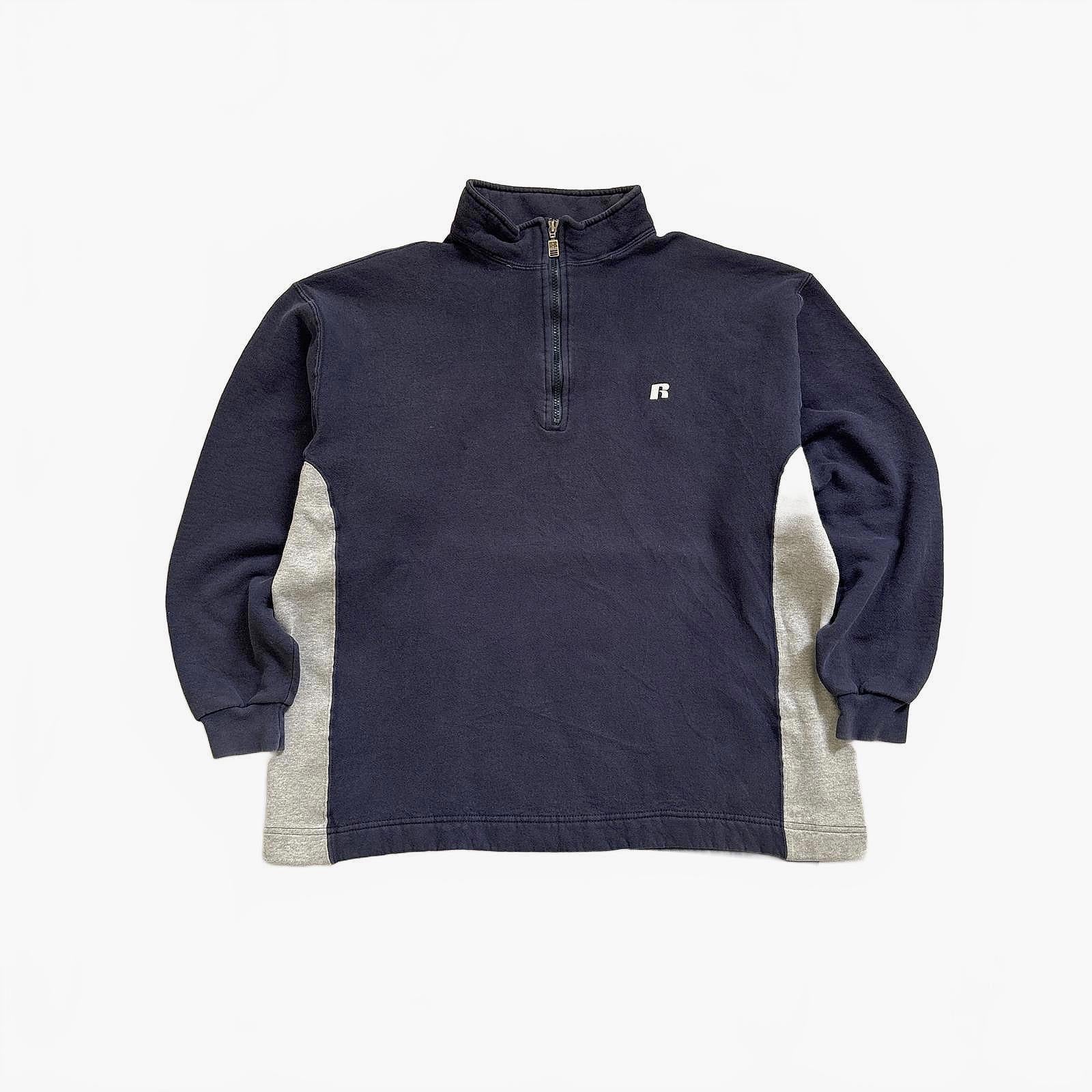 90s Russell Athletic Boxy 1/4 Zip Sweatshirt / L