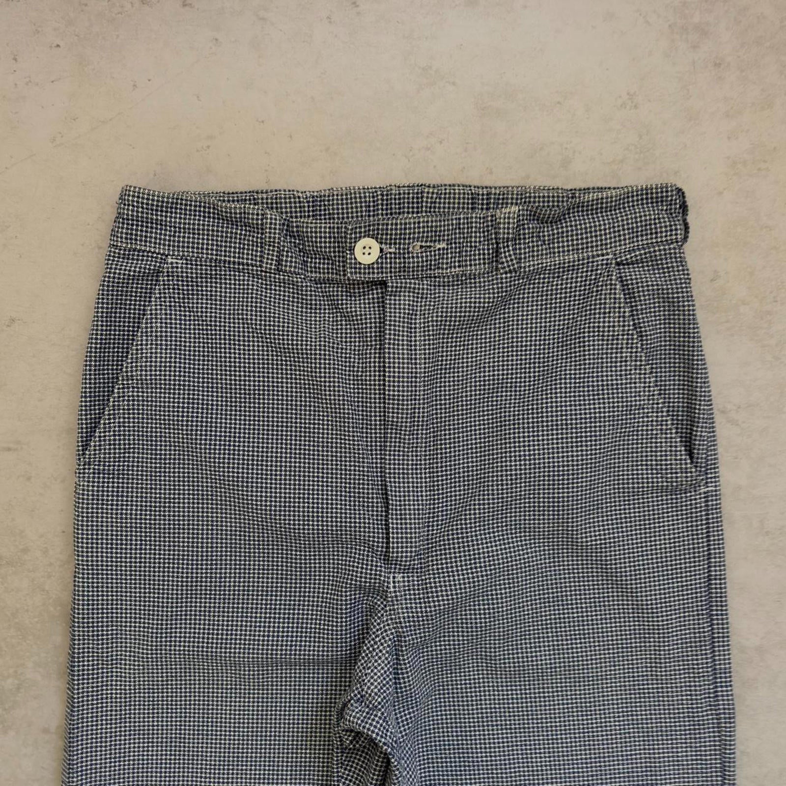 90s Gingham Cotton Workwear Trousers / W30