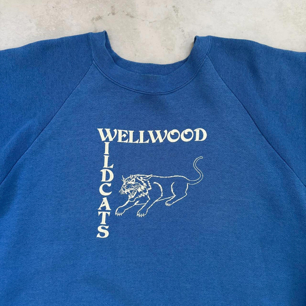 80s Wellwood Wildcats Raglan Sweatshirt / XL