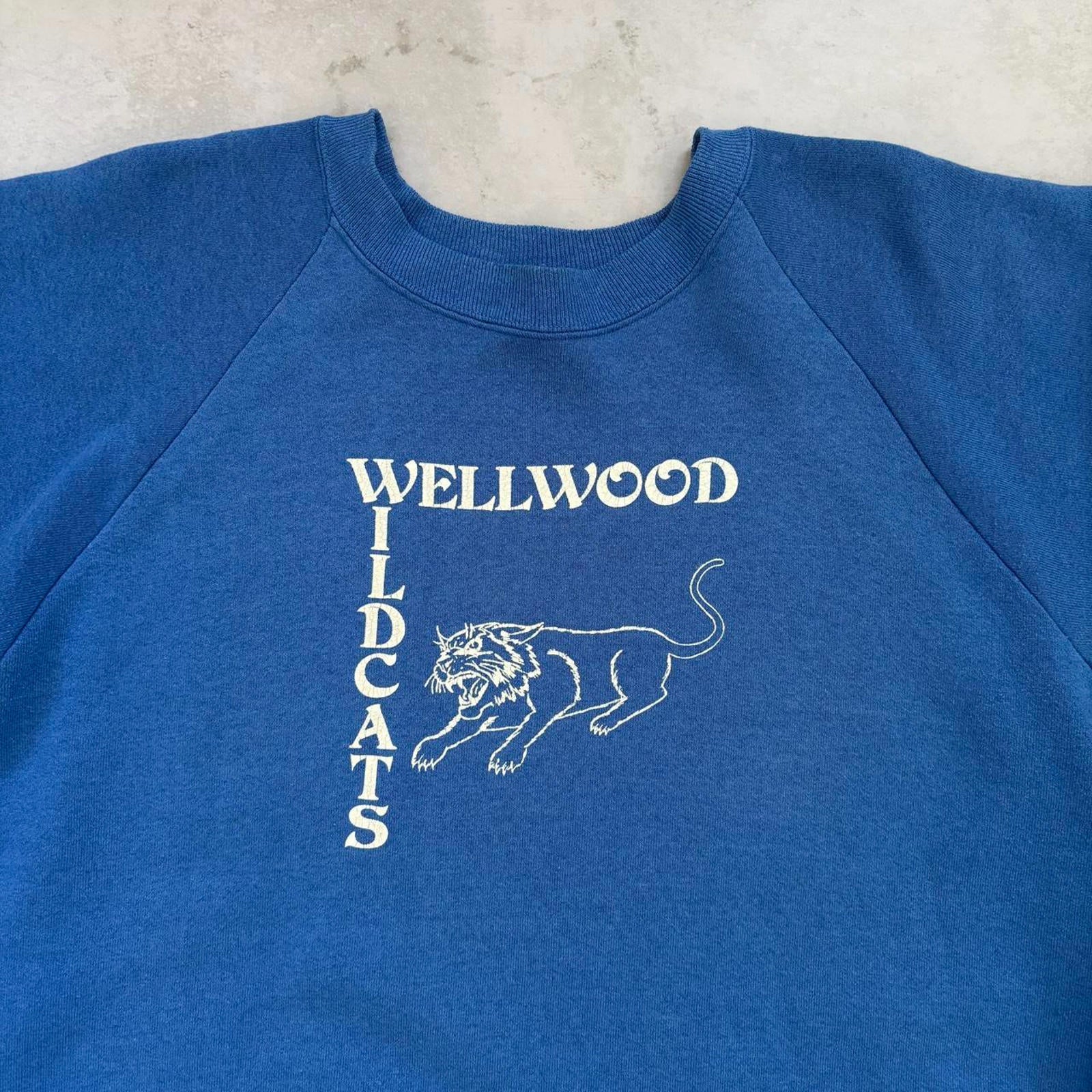 80s Wellwood Wildcats Raglan Sweatshirt / XL