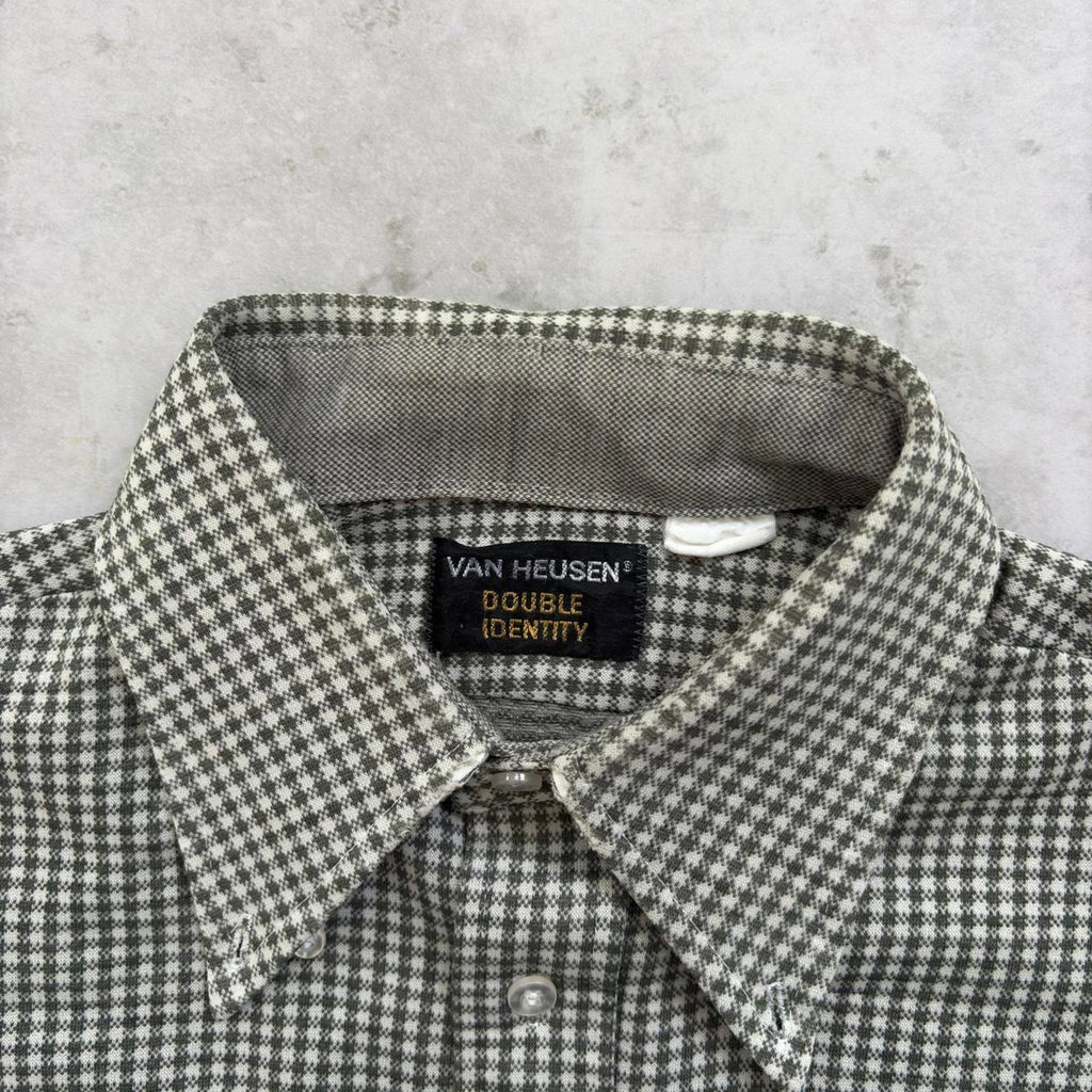 70s Van Heusen Double Identity Gingham Shirt / S