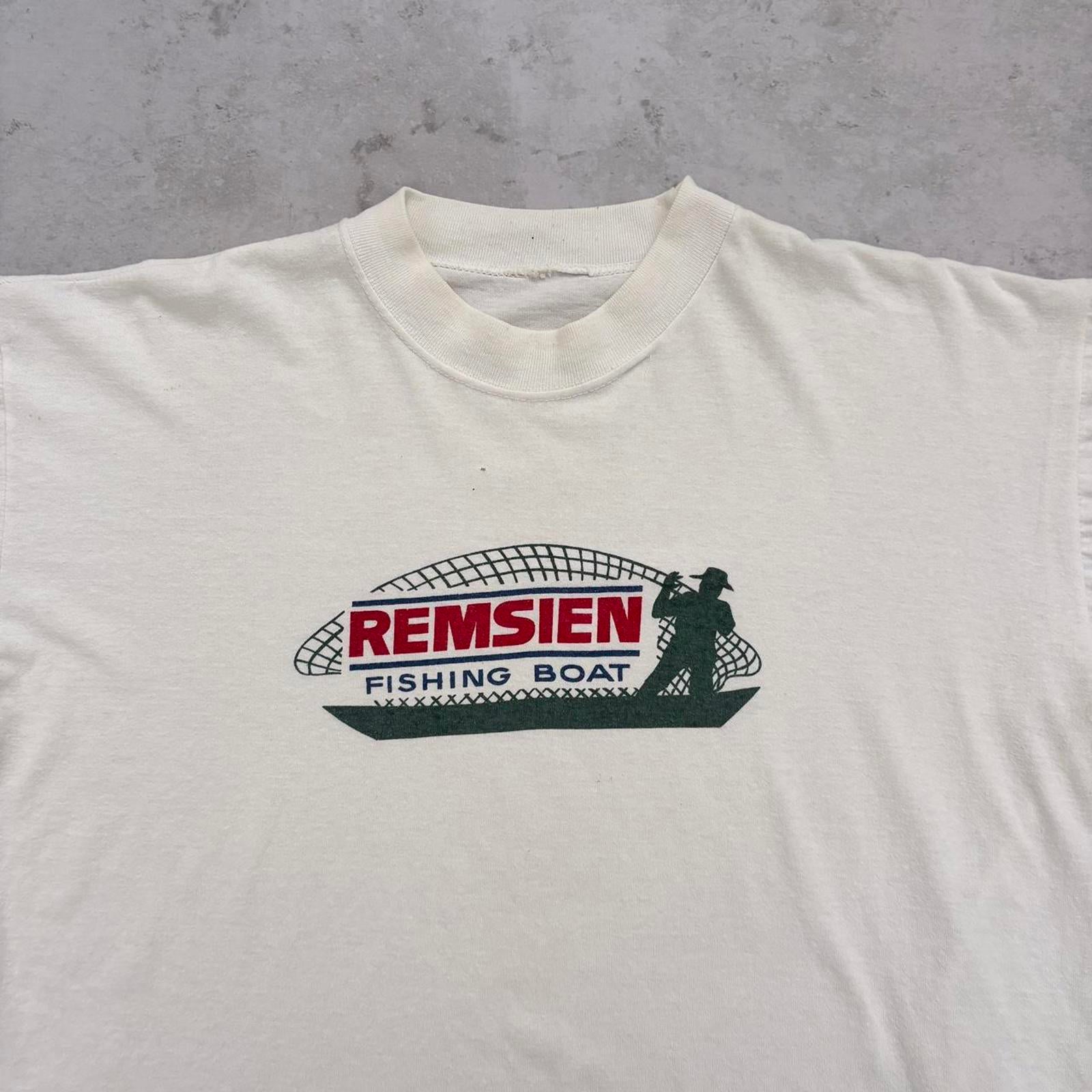 90s Remsien Fishing Boat Single Stitch T-Shirt